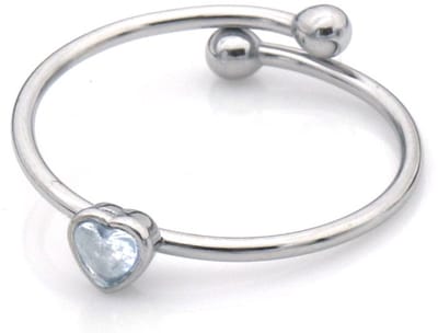 RVS ring kristal hart - verstelbaar – valentijn – cadeau