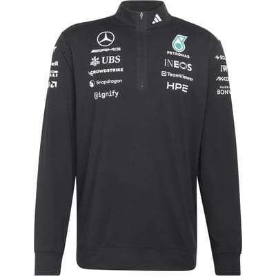 Adidas Performance Mercedes - Amg Petronas Formula 1 Team Engineers Sweatshirt Met Korte Rits - Heren - Zwart