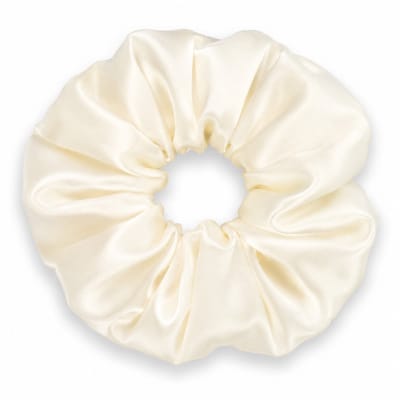 Lajetti - 100% Zijden Scrunchie Ivoor - Moerbei Zijde Haarelastiek