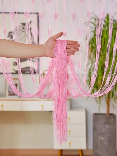 Dailygoods- Gordijn Hartdraad - 1m Breed x 2m Hoog - Polyester - Decoratief - Deurgordijn - Privacy Scherm - Verkrijgbaar in 15 Kleuren