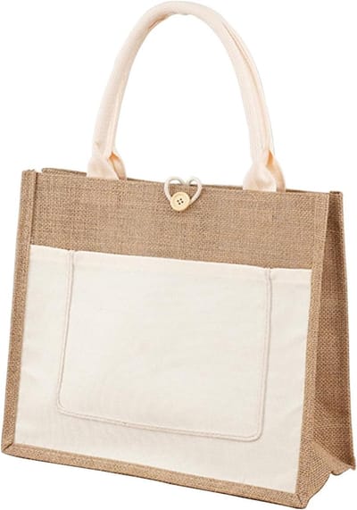 Duurzame Beige Katoenen Tote Bag, Herbruikbare Shopper, Persoonlijke Jute Tas voor Vrouwen en Mannen, Ideaal voor Strand, Boodschappen en Picnics