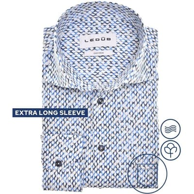 Ledûb Overhemd Multitone Fantasy Mouwlengte 7 Midden Blauw / male