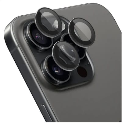 Rosso Camera Frame Protector Geschikt voor Apple iPhone 15 Pro / 15 Pro Max - Case Friendly - 9H Tempered Glass voor Cameralens - Gemakkelijke Installatie met Tray - Zwart