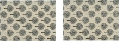 Krumble Placemat - Boom patroon - Set van 2 - Placemats - Borden onderlegger - Tafelbeschermer - Tafelaccessoires - Rechthoek - Katoen - Beige met antraciet - 30 x 40 cm