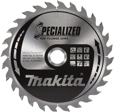 Makita B-56758 Invalcirkelzaagblad hout | Specialized | 165 x 20 mm | 28-tands