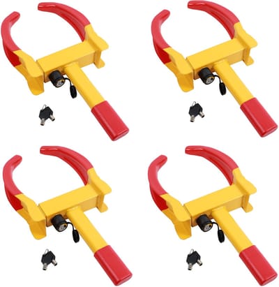 TRUTZHOLM Wielklem met Veiligheidsslot Set van 4 - Anti-Diefstal Parkeerklem Bandbreedte 17-27.5cm - Bandenklem Trailer Camper
