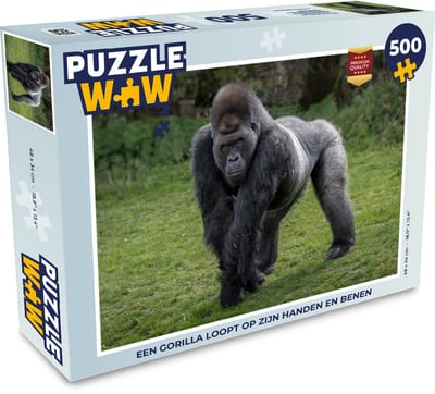 Puzzel Een Gorilla loopt op zijn handen en benen - Legpuzzel - Puzzel 500 stukjes