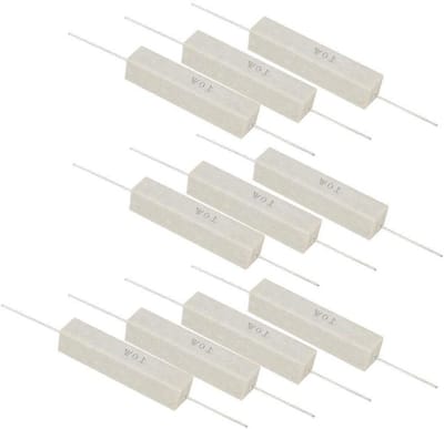 Weerstand Cement - Elektronica Component - Circuit Ontwerp - Vlamvertragend - 10W 1K Ohm - Wit