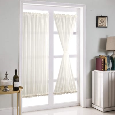 Unyqoos ® Romantisch Frans Deurgordijn van Zuiver Wit Chiffon voor Stijlvolle Woondecoratie