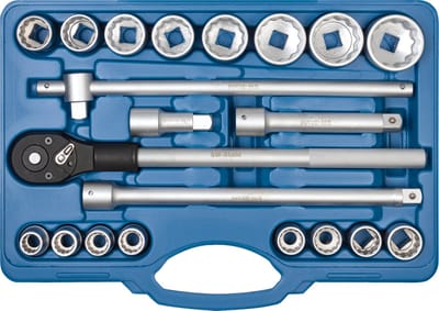 SW-Stahl 07663L Dopsleutelset I 21-delig I 3/4 inch I twaalfkant I gereedschapskoffer industriële kwaliteit