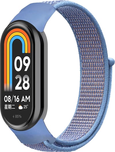By Qubix - Sport loop nylon bandje - Blauw - Geschikt voor Xiaomi Smart Band 8 / 9 / 10