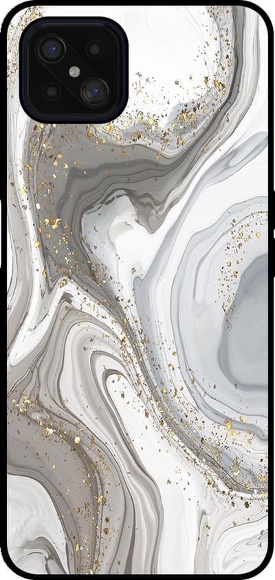 Smartphonica Telefoonhoesje Geschikt voor Oppo A92s / Reno4 Z 5G met marmer opdruk - TPU backcover case marble design - Zilver geschikt voor Oppo A92s;Oppo Reno4 Z 5G