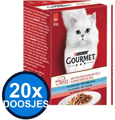 20x Gourmet - Mon Petit Zalm 6x50g - Kattenvoer Natvoer - 300g