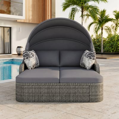 Luxe Loungeset – Weerbestendig – Grijs – 126x203x133 cm – Industrohome