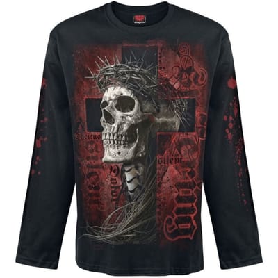 Spiral Shirt met lange mouwen - SILENT SUFFERING - Longsleeve - M tot XXL - voor Mannen - zwart