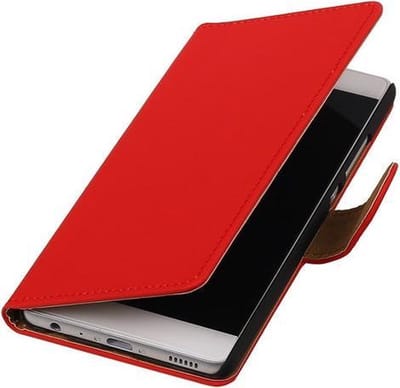 Rood Effen booktype cover hoesje voor LG K4 (2016) K120E