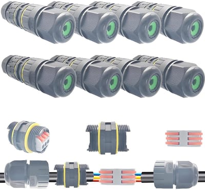 Waterdichte Aansluitdoos IP68, Kabelverbindingen voor Buiten, 2/3 Weg Aansluitingen voor Elektriciteit, Geschikt voor Draadbereik 6-11mm