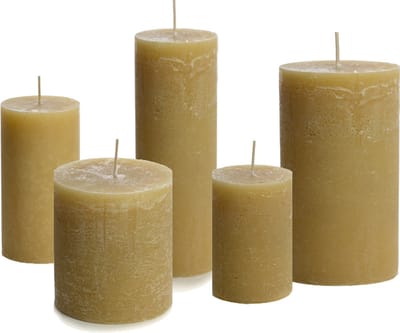 Cactula set van 5 chique stompkaarsen voor urenlang plezier = 7 x 10 - 7-13.5 - 7-20 - 10 x 11 en 10 x 18 cm