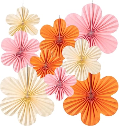 stuks papieren bloemendecoraties, papieren waaierdecoraties hangend, verjaardags-, bruilofts-, tuinfeestdecoraties, evenementenaccessoires hangende decoraties