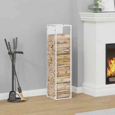 vidaXL - Brandhoutrek - 25x25x100 - cm - koudgewalst - staal - wit