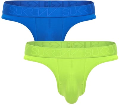 SUKREW Classic Thong Multipack 1x Mojito + 1x Blue Hawaii - MAAT XS - Heren Ondergoed - String voor Man - Mannen Thong