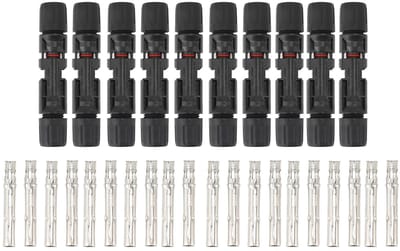 Kabelverbinders Zonnepanelen - Connectoren Sets - Energie Opwekken - Waterdicht Stofdicht - 20 Stuks - Zwart