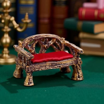 Bruin Fee Tuinmeubilair Ornamenten Miniatuur Hars Stoel Bank Poppenhuis Decor Huis Tuin Miniaturen Hars Micro Landschap Decoratie Bankmeubilair, Decoraties