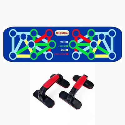 Pushup Statieven Set - Fitness Apparatuur - Thuis Krachttraining - Multifunctioneel Bord - 218 x 175 cm - Rood