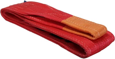 Hefband 2-laags - Touwsluiting hijsband - Zwaar transport - Volgens DIN EN 1492-1 - 5000 kg 3 m - Rood