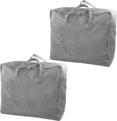 Grote opbergtassen 60 x 50 x 28 cm - waterdicht en opvouwbaar - grijs - voor onder het bed - met ritssluiting - kleding organizer