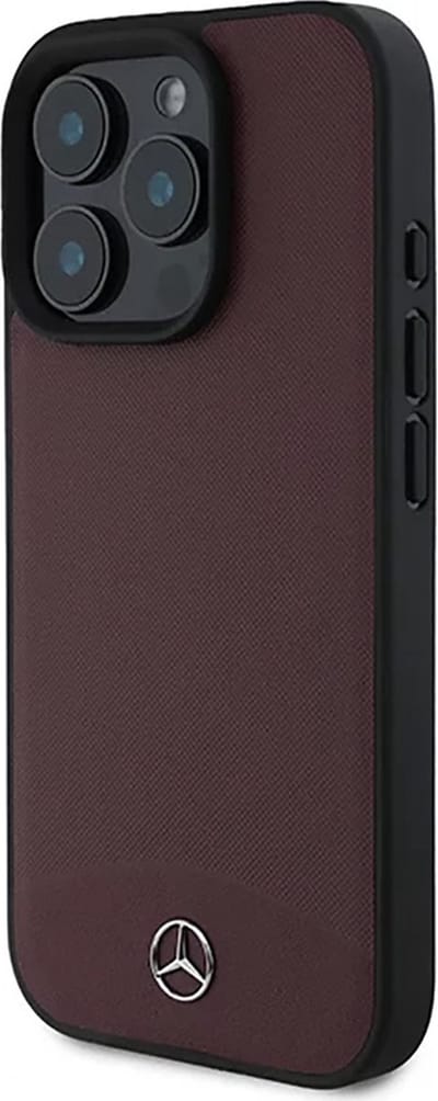 Mercedes-Benz Backcase hoesje geschikt voor iPhone 16 Pro - Effen Rood - Kunstleer