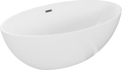 Mexen Nike vrijstaande badkuip 175 x 100 , wit, overloop gun gray geborsteld - 54071751000-66