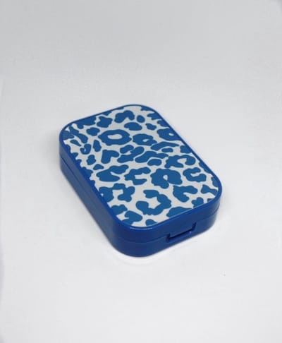 Leopard love lenzendoosje | 2 lenzen bakjes en inclusief alle nodige applicators | Lenzenhouder | Blauw