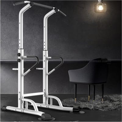 Optrekstang Station - Krachtstation Thuistrainen - Full Body Workout - Verstelbare Hoogte - Max 150kg - Wit