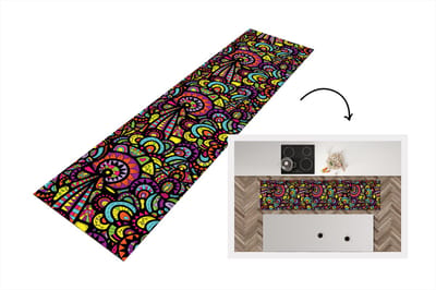 Keukenloper - Loper keuken - Design - Mandala - Regenboog - 200x50 cm - Keukenloper vinyl