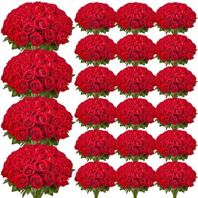 VEVOR Kunstbloemen Rozen, 500 stuks Kunstbloemen, Rode neprozen met stelen, Schuimrozen voor DIY bruidsboeketten Bruids Valentijnsdag Moederdag Huisdecoratie