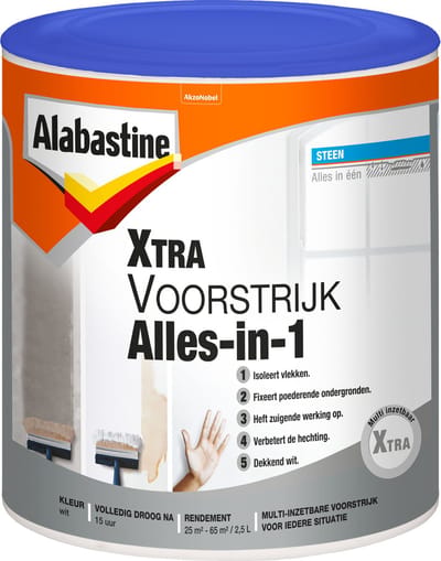 Alabastine Xtra Voorstrijk Primer - Muur En Plafond - Wit - 2,5l