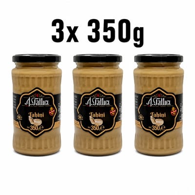 Abdurrahman Tatlici Tahin 100% Sesampasta – Glutenvrij Tahini & Zonder Toevoegingen – 3x 350g Glazen Pot | Rijk aan Calcium & Plantaardige Eiwitten