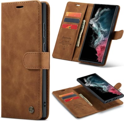 Casemania Hoesje Geschikt voor Samsung Galaxy S20 Ultra - Sienna Brown - 2 in 1 Magnetic Book Case