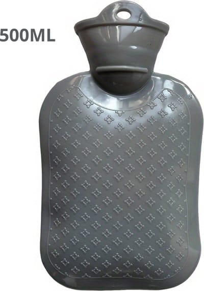Nivard Warmwaterzak - Warmtekussen - Warmwaterkruik - Warmtekruik - Knuffel - Kruik - Bag - Met Hoes - Grijs - 500ML