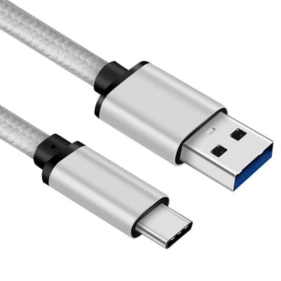 USB C naar USB A kabel | Laadsnelheid 5V / 3A / 60 watt | USB 3.2 gen 1 | 5 Gb/s | Male to male | Zilver | 0.5 meter | Allteq