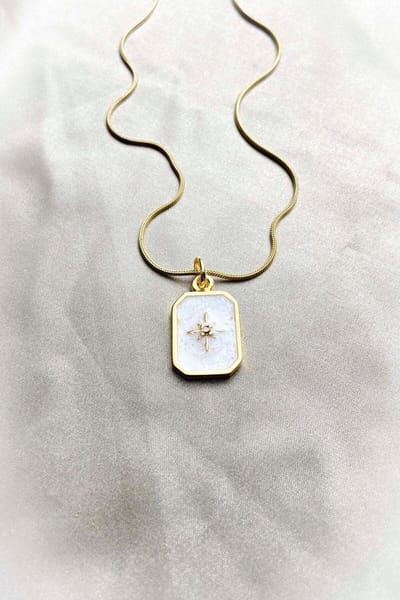 Stainless Steel Ketting - Goudkleurig - Elegant Hanger met Ster Detail - Moederdag Cadeau - Ketting voor Mama - 50 cm