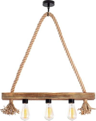 Verlichting - Kroonluchter Houten Lucio - Afmetingen 60x9x60cm - Sfeervolle Houten Verlichting