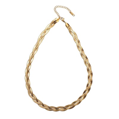 Marama - ketting Jill goud - damesketting - RVS gold plating - nikkelvrij - gevlochten - cadeautip