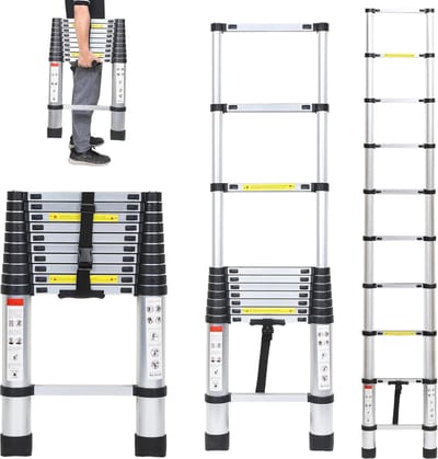 Aluminium Telescoop Ladder 3,2 Meter Uitschuifbaar - Antislip & Multifunctioneel