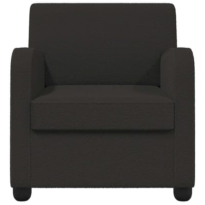 vidaXL - Fauteuil - Zwart - Imitatie - lamswol