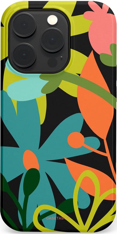 Casetastic Hoesje Geschikt voor Apple iPhone 14 Pro Magsafe - Stijlvolle Beschermende Duo-layer Case - Botanisch Feest