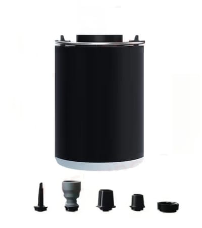 WiseGoods Premium Oplaadbare Luchtbedpomp – Tiny Pump X2 3-in-1 Met 400LM LED Lantaarn – Compact - Luchtbed Pomp Zwart - Outdoor