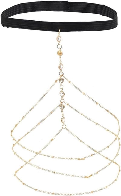 Bohemian Kristallen Lichaamsjuweel, Waterdiamant Enkelband, Sexy Beenornament voor Dames, Perfect voor Strand en Bikini, 45 EU, Niet-Edelmetaal