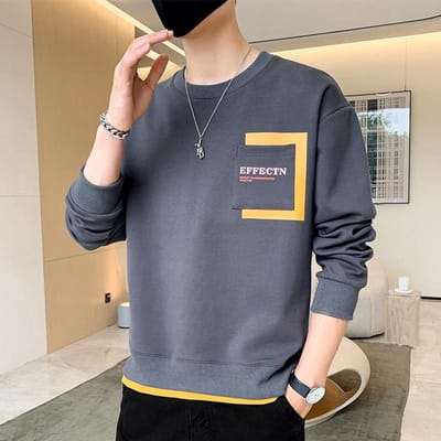 Nieuwe Lente Sweatshirts voor Heren In Lente en Herfst Trendy Losse Herfstoutfits met Bovenkleding voor Studenten 4XL gray